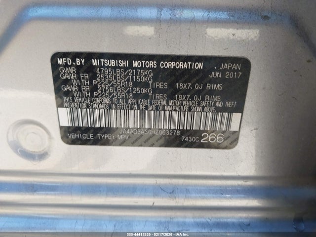 2017 MITSUBISHI OUTLANDER JA4AD3A30HZ063278 Photo 8