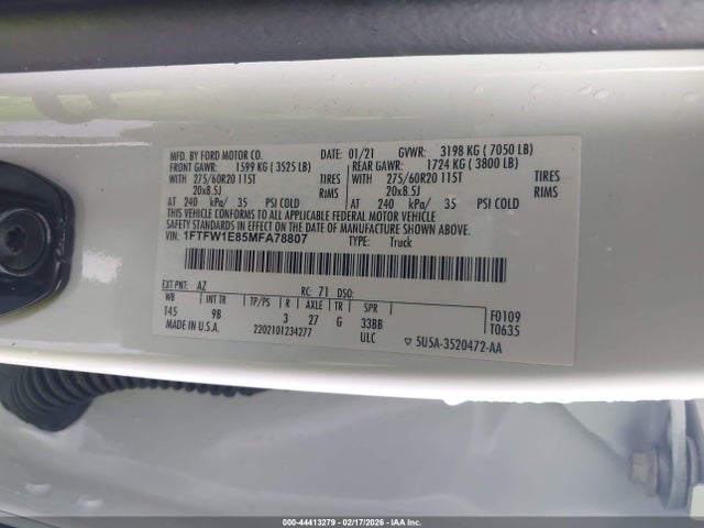 Ford F-150 Platinum 2021 1FTFW1E85MFA78807 Image 9