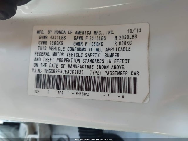 Honda Accord Ex-l 2014 1HGCR2F80EA060830 Image 9