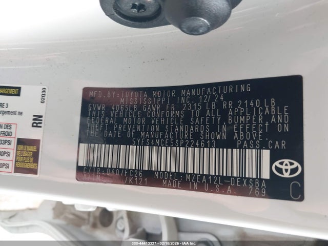 Toyota COROLLA SE 2025 5YFS4MCE5SP224613 Image 9