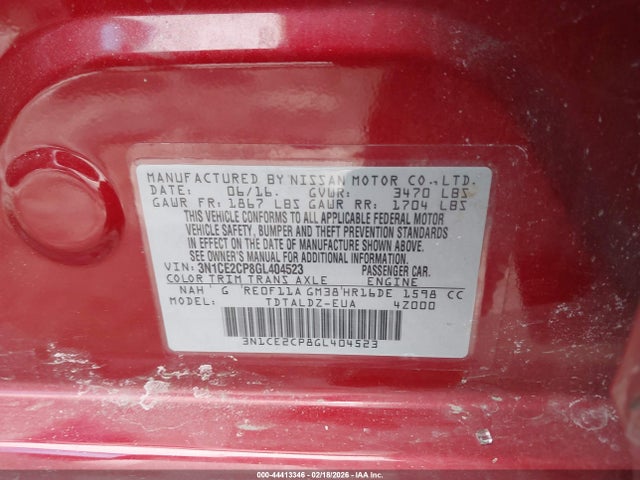 Nissan Versa Note Sv 2016 3N1CE2CP8GL404523 Image 9