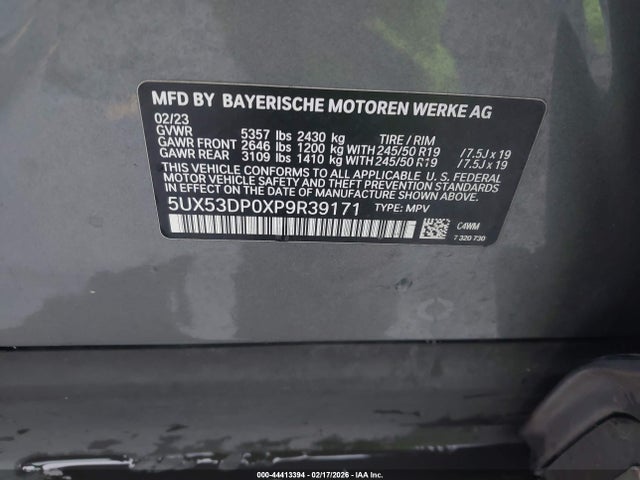 5UX53DP0XP9R39171 BMW X3 Xdrive30i