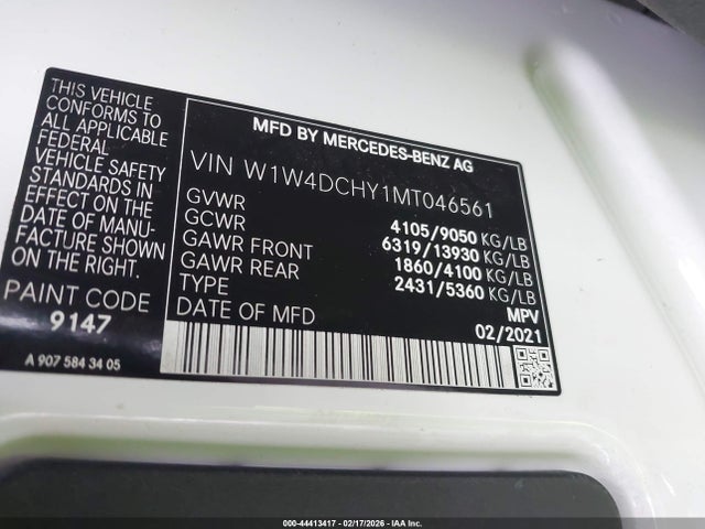 W1W4DCHY1MT046561 Mercedes-Benz Sprinter 2500 High Roof I4 Diesel