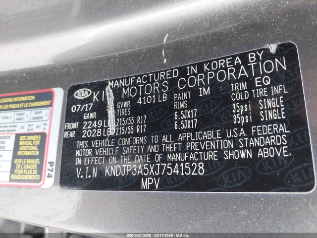 2018 Kia Soul + მანქანა იყიდება აუქციონზე, vin: KNDJP3A5XJ7541528, აუქციონის ნომერი: 44413426