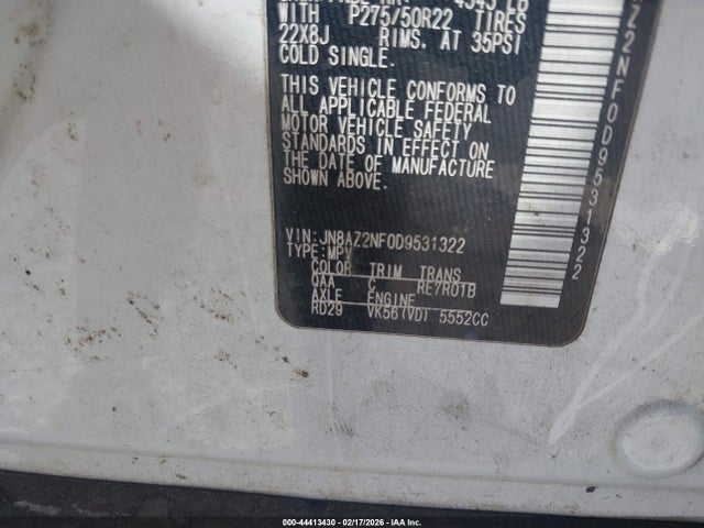 Продаж на аукціоні авто 2013 Infiniti Qx56, vin: JN8AZ2NF0D9531322, номер лоту: 44413430