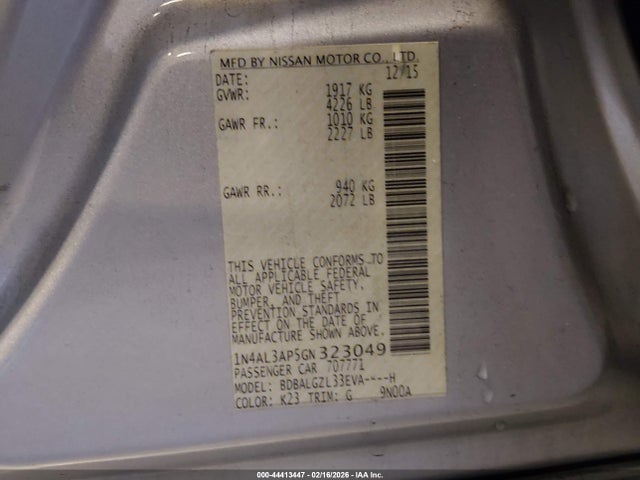 1N4AL3AP5GN323049 Nissan Altima 2.5 S