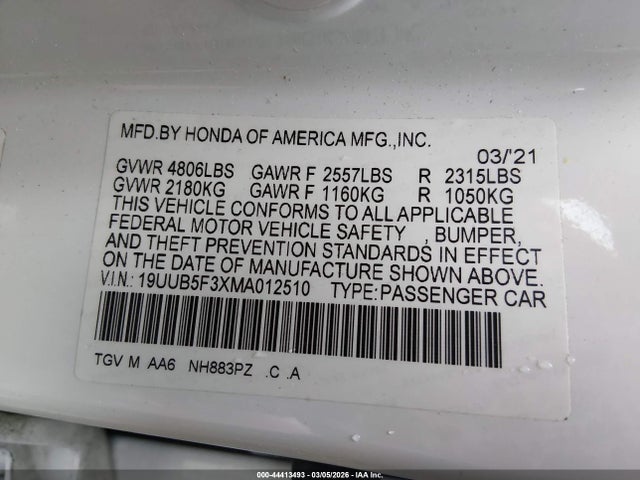 2021 ACURA TLX 19UUB5F3XMA012510 Photo 8