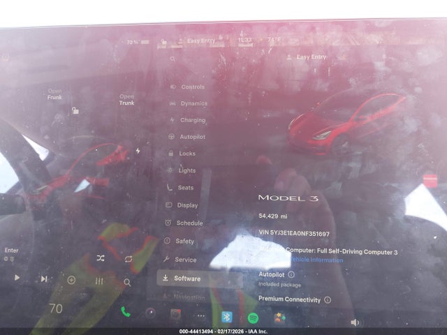 Продажа на аукционе авто 2022 Tesla Model 3 Rear-wheel Drive, vin: 5YJ3E1EA0NF351697, номер лота: 44413494