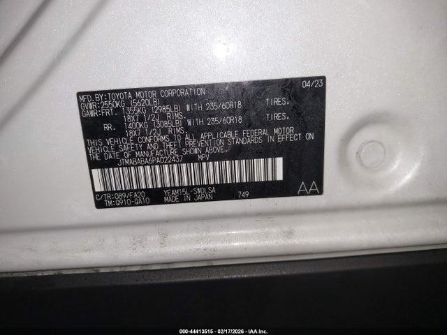 Aukcja sprzedaży 2023 Subaru Solterra Premium, vin: JTMABABA6PA022437, numer aukcji: 44413515