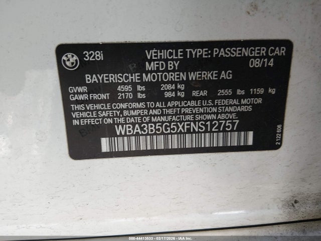 WBA3B5G5XFNS12757 BMW 328i Xdrive
