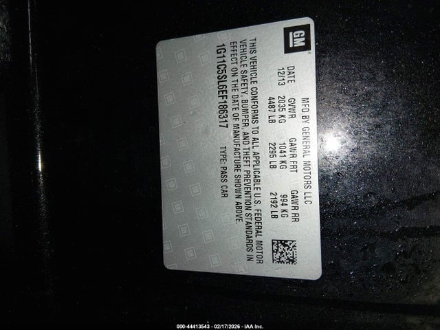 1G11C5SL6EF186317 Chevrolet MALIBU 1LT