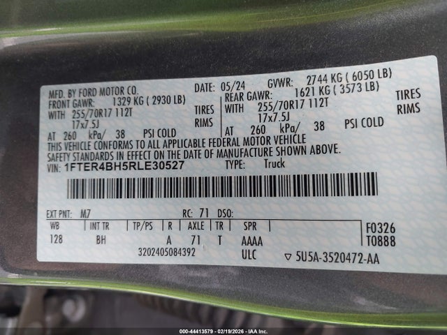 1FTER4BH5RLE30527 Ford RANGER XL