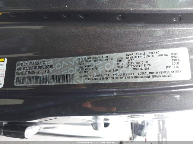 1C4JJXFM3MW656085 Jeep Wrangler Unlimited Rubicon 4x4