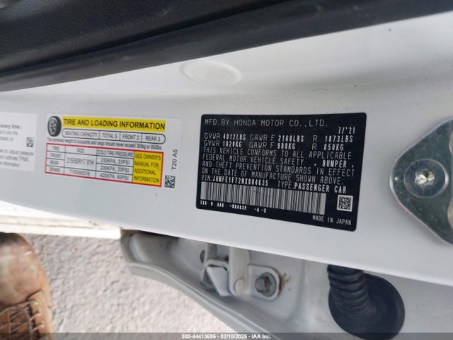 Honda CIVIC EX 2022 JHMFE1F72NX004635 Image 9
