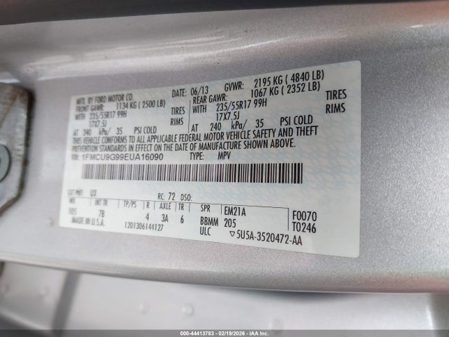 1FMCU9G99EUA16090 Ford ESCAPE SE
