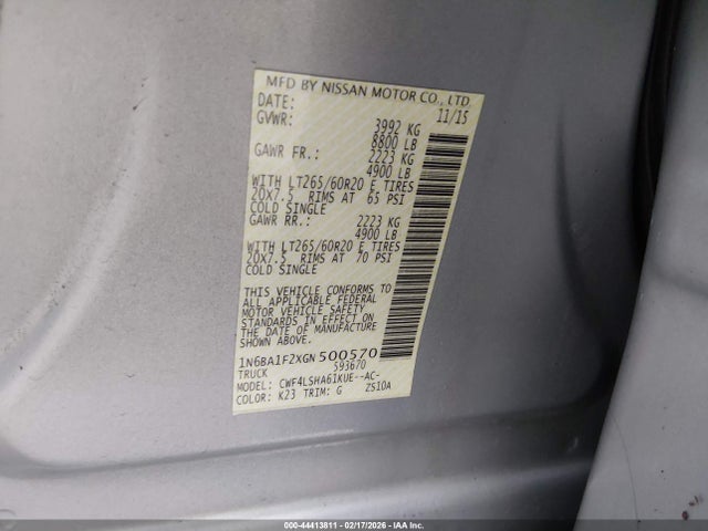 1N6BA1F2XGN500570 Nissan Titan Xd Sv Diesel