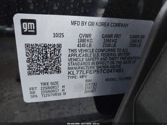 KL77LFEP5TC047491 Chevrolet Trax Fwd Ls