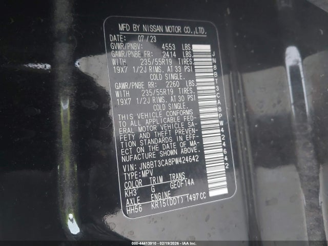 JN8BT3CA8PW424642 Nissan Rogue Sl Fwd