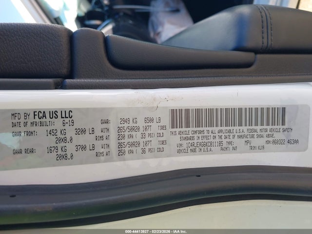 2019 JEEP GRAND CHEROKEE 1C4RJEAG6KC811185 Photo 8