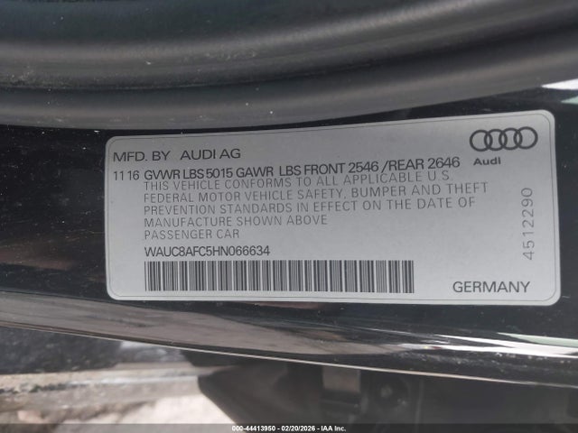 2017 AUDI A6 WAUC8AFC5HN066634 Photo 8