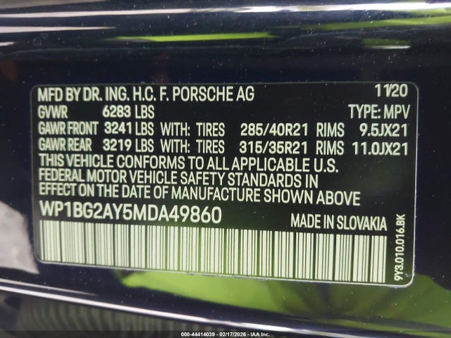 2021 PORSCHE CAYENNE COUPE WP1BG2AY5MDA49860 Photo 8
