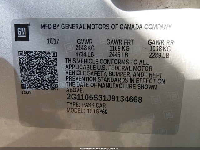 2G1105S31J9134668 Chevrolet IMPALA 1LT