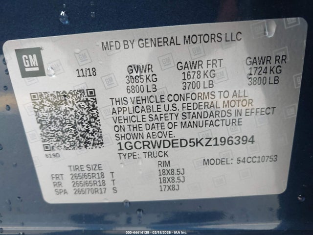 1GCRWDED5KZ196394 Chevrolet Silverado 1500 Rst