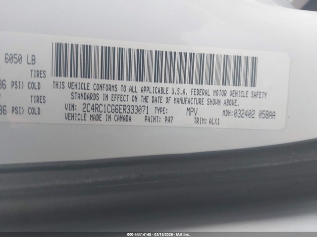 Продаж на аукціоні авто 2014 Chrysler Town & Country Touring-l, vin: 2C4RC1CG6ER333071, номер лоту: 44414145