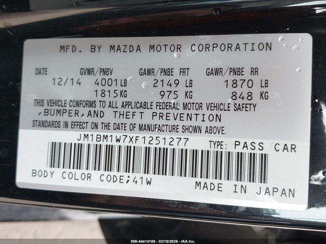 2015 MAZDA MAZDA3 JM1BM1W7XF1251277 Photo 8