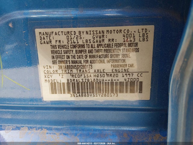 3N1AB8DV5SY280173 Nissan SENTRA SR