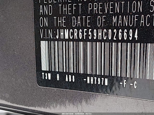 JHMCR6F59HC026694 Honda Accord Hybrid Ex-l