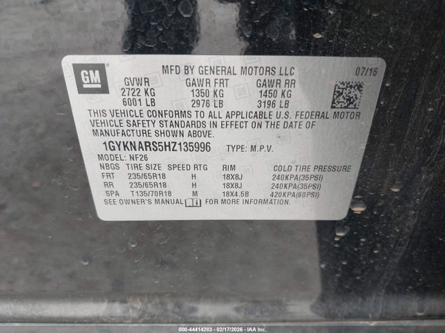 2017 CADILLAC XT5 1GYKNARS5HZ135996 Photo 8