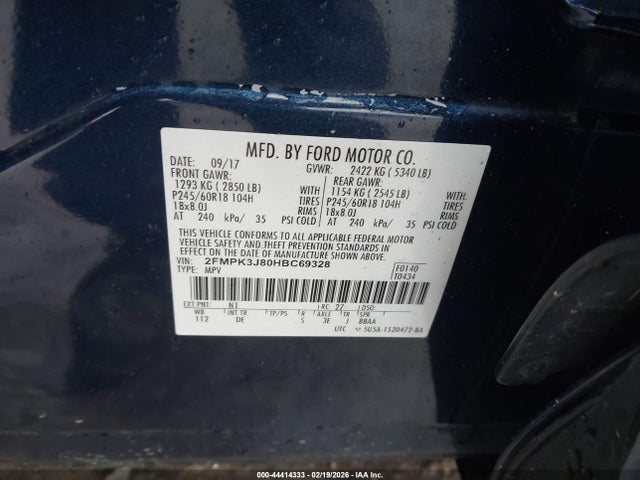 Ford EDGE SEL 2017 2FMPK3J80HBC69328 Image 9