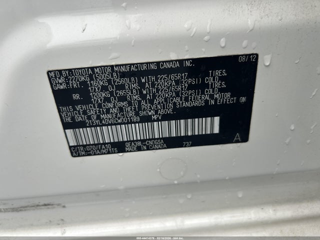 2012 TOYOTA RAV4 EV 2T3YL4DV6CW001189 Photo 8