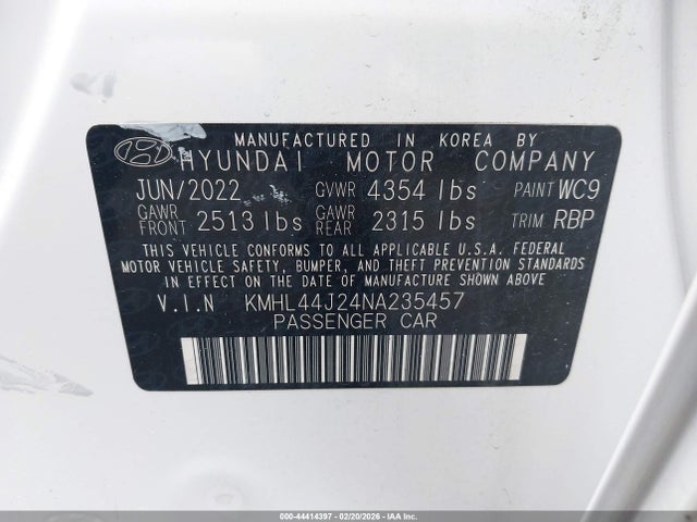 KMHL44J24NA235457 Hyundai Sonata Sel Plus