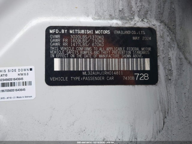 2024 MITSUBISHI MIRAGE ML32AUHJ1RH014811 Photo 8