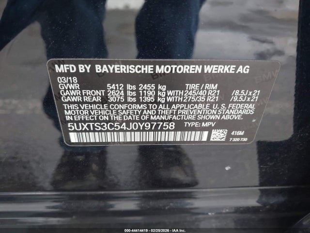 2018 BMW X3 5UXTS3C54J0Y97758 Photo 8