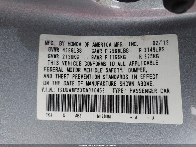 Aukcja sprzedaży 2013 Acura Tl 3.5, vin: 19UUA8F5XDA010469, numer aukcji: 44414434