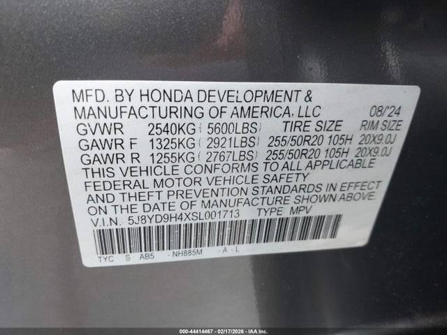 Продажа на аукционе авто 2025 Acura Mdx Technology Package, vin: 5J8YD9H4XSL001713, номер лота: 44414467