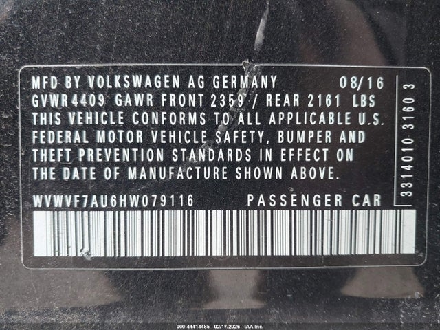 2017 VOLKSWAGEN GOLF R WVWVF7AU6HW079116 Photo 8