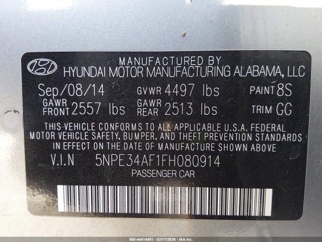 Hyundai Sonata Sport 2015 5NPE34AF1FH080914 Image 9