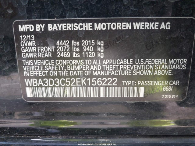 Aukcja sprzedaży 2014 Bmw 328d, vin: WBA3D3C52EK156222, numer aukcji: 44414497