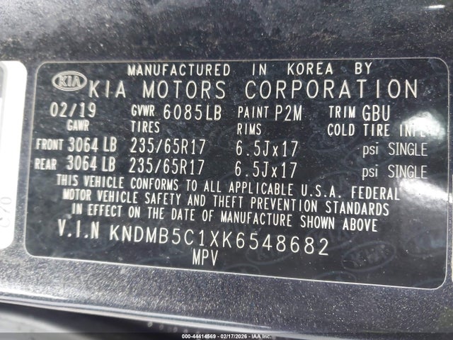 KNDMB5C1XK6548682 KIA SEDONA LX