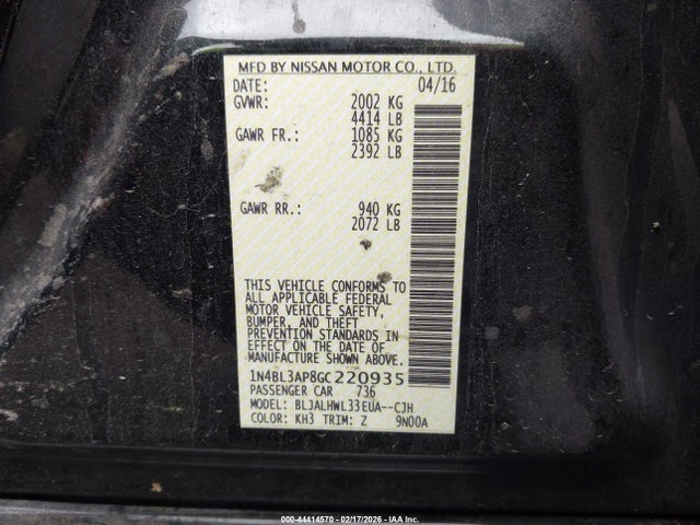 Nissan Altima 3.5 Sr 2016 1N4BL3AP8GC220935 Image 9