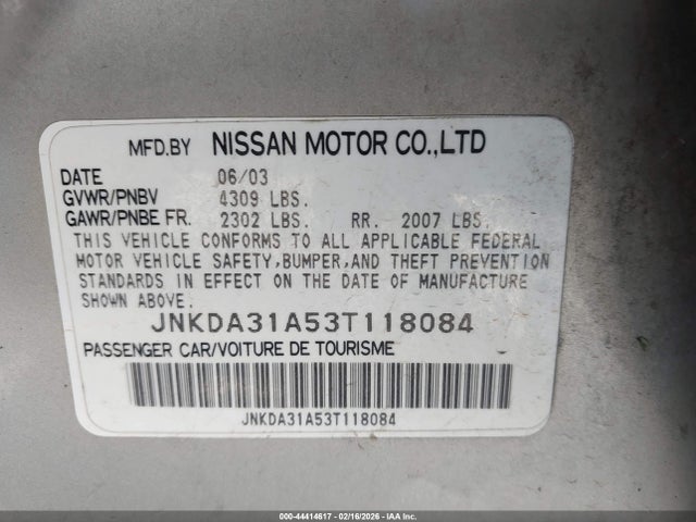 Продажа на аукционе авто 2003 Infiniti I35 Luxury, vin: JNKDA31A53T118084, номер лота: 44414617