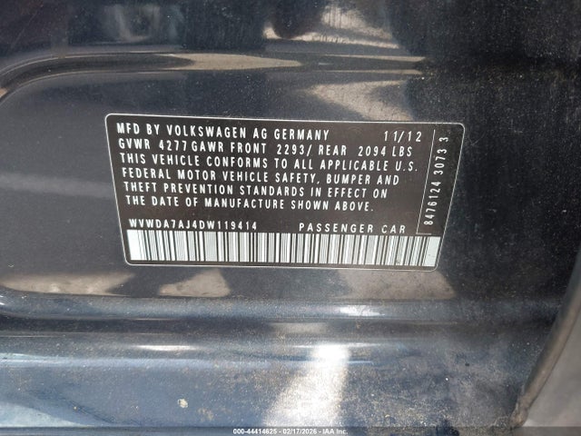 Aukcja sprzedaży 2013 Volkswagen Golf 2.5l 4-door, vin: WVWDA7AJ4DW119414, numer aukcji: 44414625
