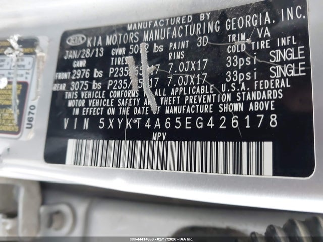 5XYKT4A65EG426178 KIA SORENTO LX