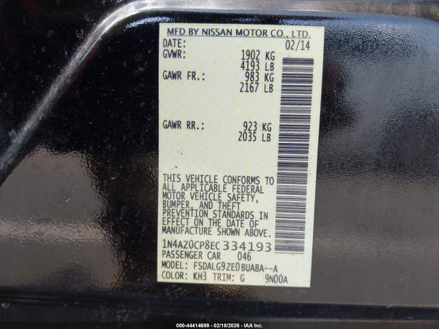 Nissan Leaf Sl 2014 1N4AZ0CP8EC334193 Image 9