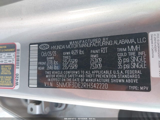 2024 HYUNDAI TUCSON 5NMJF3DE2RH342220 Photo 8