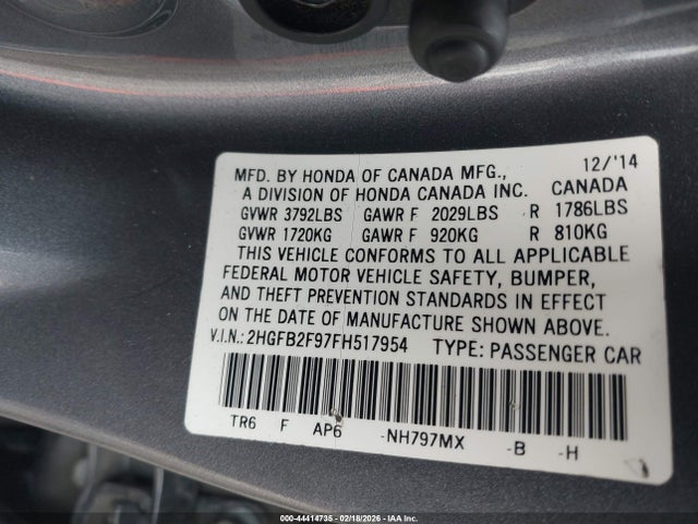 Honda Civic Ex-l 2015 2HGFB2F97FH517954 Image 9